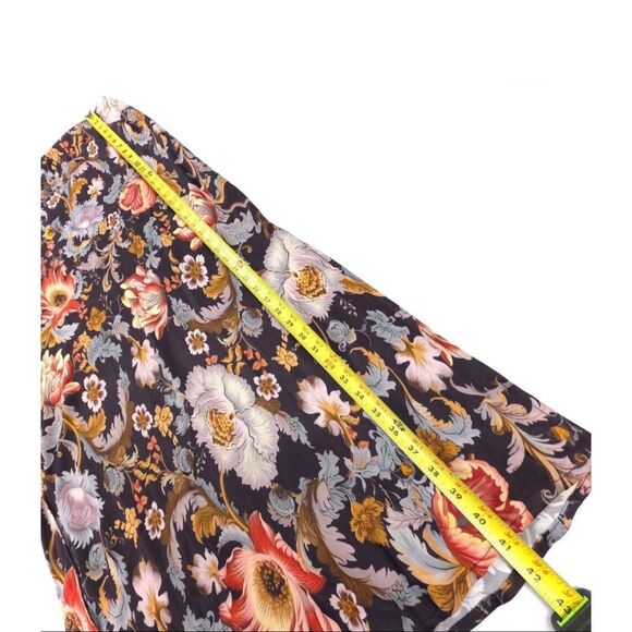 Anthropologie Tilda Maxi Slip Skirt Side-Slit Black Multi Size L - Picture 10 of 12